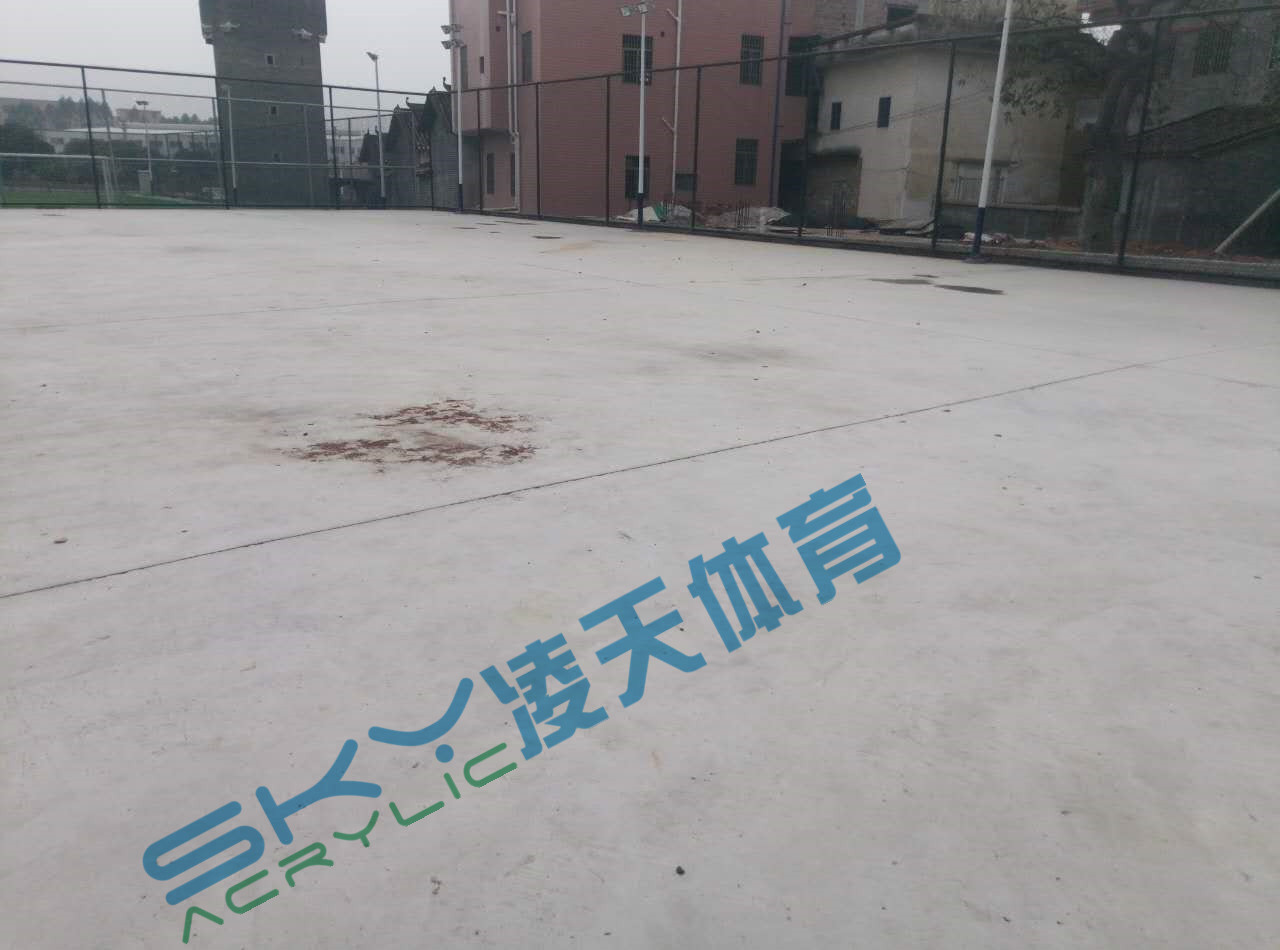 丙烯酸球场案例：广州市增城石迳村丙烯酸网球